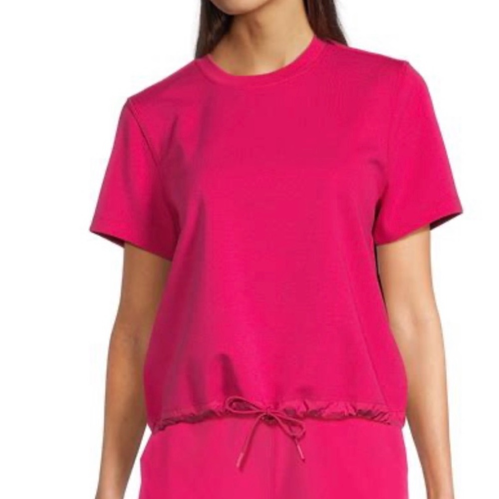 Tilley Knit Crew Neck Drawstring Tie Shirt